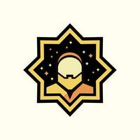 man icon inside mandala vector