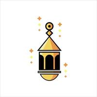 gold lantern icon vector