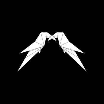 Pair of the Macaw, Ara, Parrot Shape Inspired by Origami Form, can use for Logo, Pictogram, Bird Figure, Website, Apps, or Graphic Design Element vector