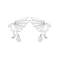 Pair Eagle Polygonal Lines, can use for Logo, Pictogram, Bird Figure, Website, Apps, or Graphic Design Element. Series 2 vector
