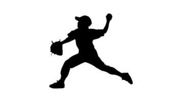 silhouette of a child throwing a baseball vector