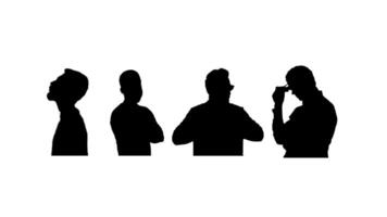 silhouette of a half-bodied man posing vector