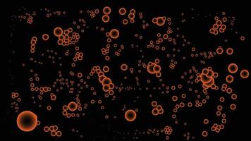 black abstract background or template with orange bubbles vector