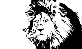 lion face stencil art silhouette vector