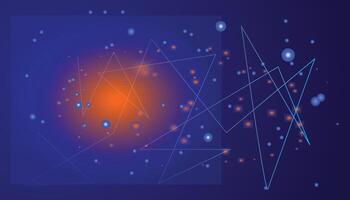 abstract blue galaxy particle template vector