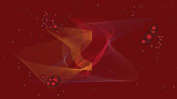 Abstract background of particle waves with maroon color vector