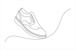 Running shoe one line drawing vector