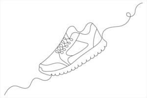 Running shoe one line art of isolated continuous outline icon vector