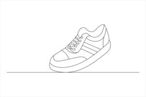 Shoe line drawing of isolated continuous outline icon vector