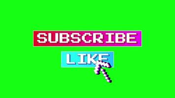 retro subscribe and like buttons with cursor ideal for website or social media platform. Ideal for digital marketing. video