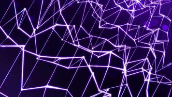 Purple lines background connect bright dots forming a complex network, suitable for technology, data analysis, communication, networking concepts visuals. video