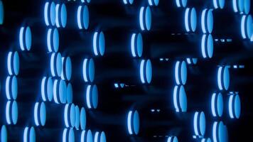 Glowing blue cylinder pattern suitable for abstract backgrounds, digital concepts, technology designs, and futuristic themes in graphic design projects. video