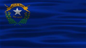 The looping of realistic Nevada waving flag. Nevada background. USA background video
