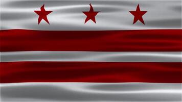 The Looping of Washington D.C. waving flag. Washington D.C. background animation. USA background video