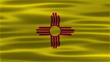 The looping of realistic New Mexico waving flag. New Mexico background. USA background video
