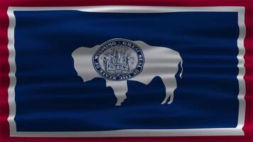 The Looping of Wyoming waving flag.Wyoming background animation. USA background video