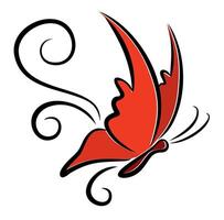 Flying red butterfly. vector