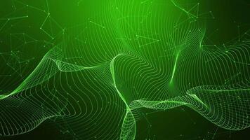 Green Particle Wave Digital Technology Background video