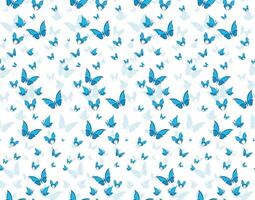 A seamless background with flying blue butterflies. vector