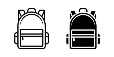 Backpack icon set. for mobile concept and web design. illustration vector