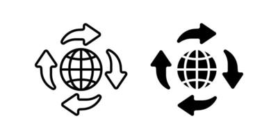 Worldwide icon set. web globe Symbol. globe sign. for mobile concept and web design. illustration on white background vector