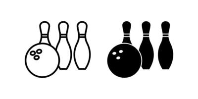Bowling icon set. for mobile concept and web design vector