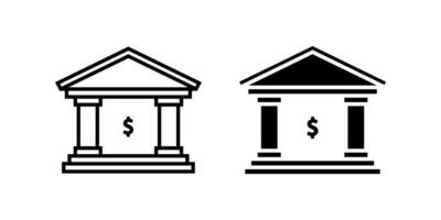 Bank icon set. Banking sign. for mobile concept and web design on white background vector