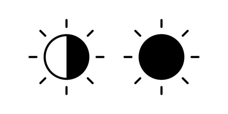 Brightness icon set. for mobile concept and web design.