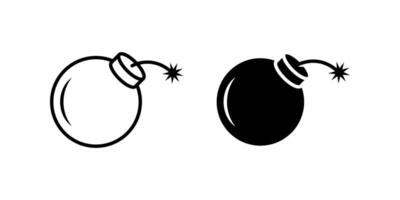 Bomb icon set. explosive Symbol. wick spark sign. for mobile concept and web design. illustration on white background vector