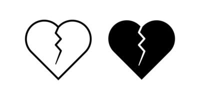 Broken Heart icon. broken heart sign. for mobile concept and web design. vector
