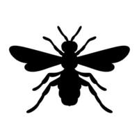 illustration of a minimalist bee silhouette in black on a white background vector