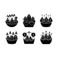 Index Funds and Linocut Silhouette Designs vector