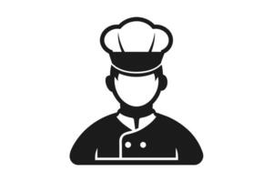 man baker icon silhouette no background vector