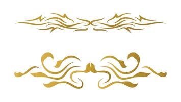 golden calligraphy line isolated on white background. text divider element and frame decoration vector