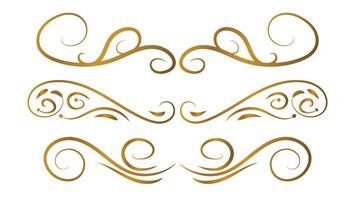 calligraphy frame decoration. text dividers set isolate on white background vector