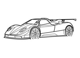 Super car line art illustration vector