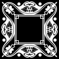 A square line vintage frame illustration element. Floral symmetry border. Fit for banner, background, merchandise. Eps 10. vector