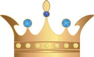 Isolated golden crown icon for VIP segment. vector