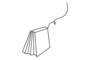 Open book continuous one line drawing and symbol design vector