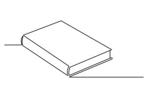 Open book continuous one line drawing of simple bookshop icon vector