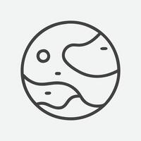 Stunning Planet Icon Line Art Design Minimalist and Modern Cosmic Style Illustration vector