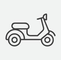 Elegant and Minimalist Scooter Icon Line Art Design vector