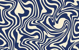 Abstract horizontal background with dynamic waves. Trendy illustration in style retro 60s, 70s. Beige and blue colors vector
