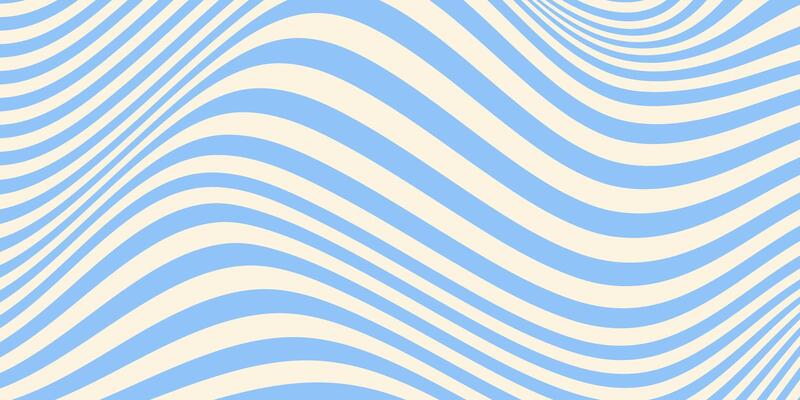Abstract horizontal background with colorful waves. Trendy illustration in style retro 60s, 70s. Pastel colors