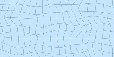 Twisted checkered linear background. Abstract pattern. Blue colors. Retro wavy checkerboard vector