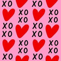 Cute romantic seamless pattern with hearts on a pink background. vector
