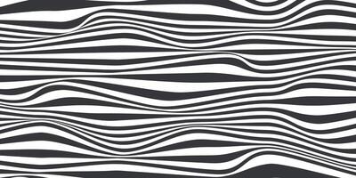 Abstract horizontal background with dynamic waves. Trendy illustration in style retro 60s, 70s.White and black colors vector