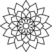 Abstract Flower Coloring Page Design vector