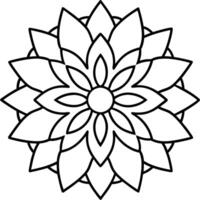 Elegant Bloom Line Art for Relaxing Coloring vector