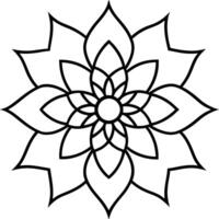 Nature-Inspired Flower Line Drawing Coloring Sheet vector
